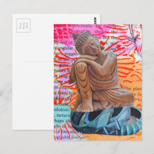 Carte Postale Collage en techniques mixtes sur la paix (Devant / Derrière)
