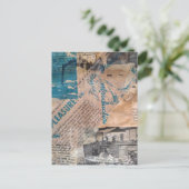 Carte Postale Collage en techniques mixtes sur le thème de la me (Debout devant)