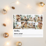Carte Postale Collage Family Photo | Hello New Year<br><div class="desc">Collage Family Photo | Hello New Year</div>