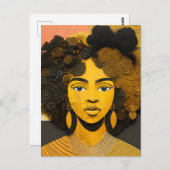 Carte Postale Collage féminin afro-américain (Devant / Derrière)