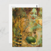 Carte Postale Collage féminin Avocado (Devant / Derrière)