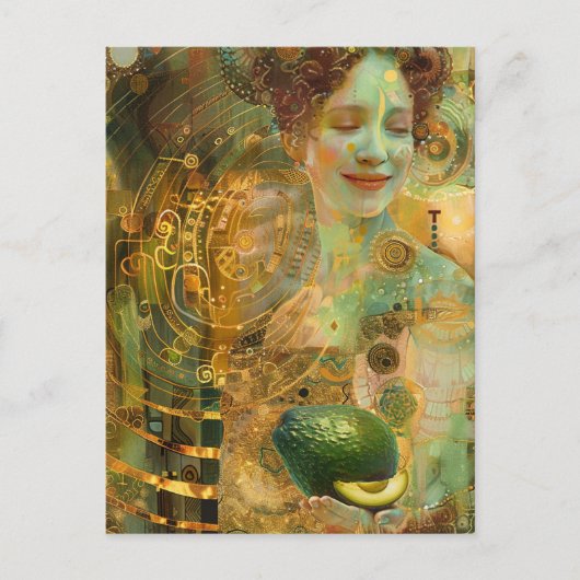 Carte Postale Collage féminin Avocado (Devant)