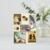 Carte postale Collage filetage vintage (Debout devant)
