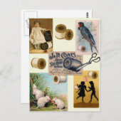 Carte postale Collage filetage vintage (Devant / Derrière)