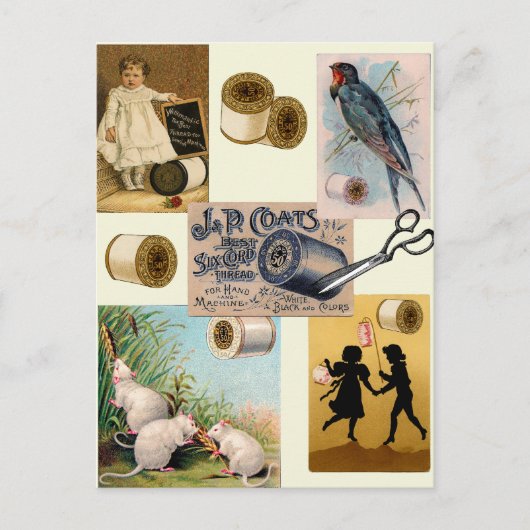 Carte postale Collage filetage vintage (Devant)