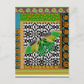 Carte Postale Collage floral à motifs papillon décoré (Devant)