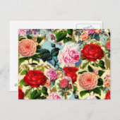 Carte Postale Collage floral assez chic de roseraie de cru (Devant / Derrière)