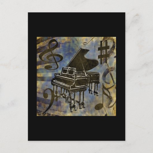 Carte Postale Collage Grand Piano (Devant)