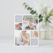 Carte Postale Collage gris brouillard | Merci photo Mariage (Debout devant)