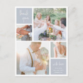 Carte Postale Collage gris brouillard | Merci photo Mariage (Devant)