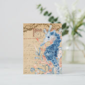 Carte Postale Collage hippocampe vintage (Debout devant)