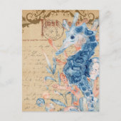 Carte Postale Collage hippocampe vintage (Devant)
