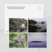 Carte postale collage horizontal du cap Flattery (Devant / Derrière)