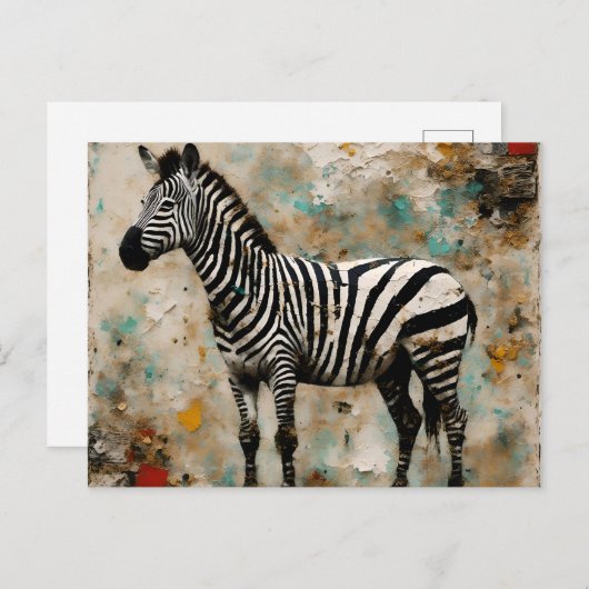 Carte Postale Collage horizontal Zebra (Devant / Derrière)