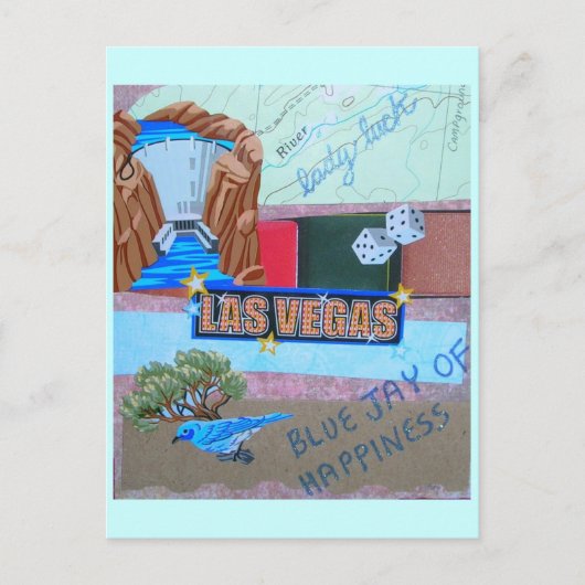 Carte Postale Collage Lady Luck (Devant)