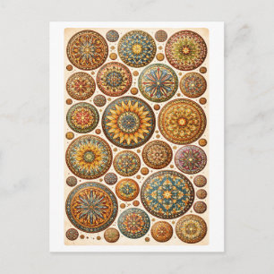 Carte Postale Collage mandala de style vintage