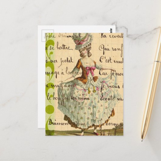Carte Postale Collage Marie Rétro (Devant/Arrière en situation)