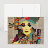 Carte postale Collage Média mixte (Devant / Derrière)