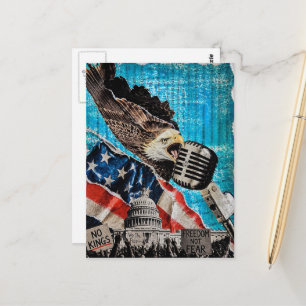 Carte Postale Collage mixte aigle américain patriotique