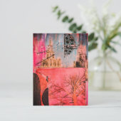 Carte Postale Collage mixte d'arbre d'hiver et de bâtiments (Debout devant)