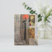 Carte Postale Collage mixte de Pélican (Debout devant)