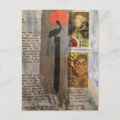 Carte Postale Collage mixte de Pélican (Devant)