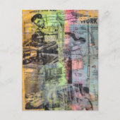 Carte Postale Collage mixte d'hommes de menuiserie rétro (Devant)