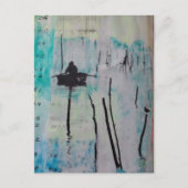 Carte Postale Collage mixte d'un bateau et d'un oiseau (Devant)