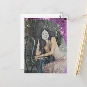 Carte Postale Collage mixte sans douleur de visage