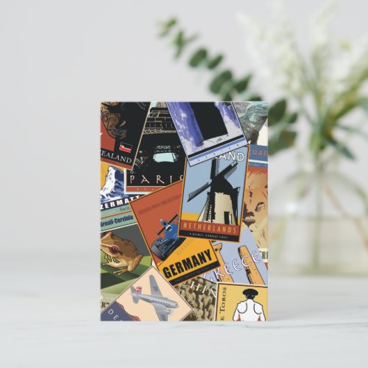 Carte Postale Collage mondial (Debout devant)