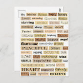 Carte Postale Collage mots positifs (Devant / Derrière)
