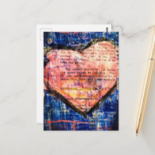 Carte Postale Collage multimédia Cœur rose sur bleu