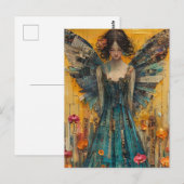 Carte Postale Collage multimédia d'ange (Devant / Derrière)
