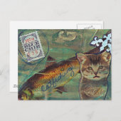 Carte Postale Collage multimédia de Catfishing (Devant / Derrière)