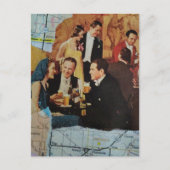 Carte Postale Collage multimédia de fête rétro (Devant)