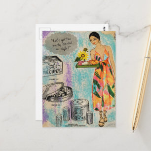 Carte Postale Collage multimédia de fête sur le thème des années