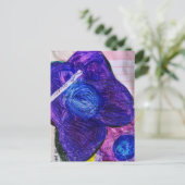 Carte Postale Collage multimédia Fleur violette (Debout devant)