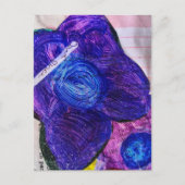 Carte Postale Collage multimédia Fleur violette (Devant)