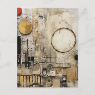 Carte Postale Collage multimédia mixte Abstrait