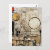 Carte Postale Collage multimédia mixte Abstrait (Devant / Derrière)