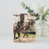 Carte Postale Collage multimédia mixte de l'équipe de deux cheva (Debout devant)