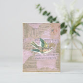 Carte Postale Collage multimédia mixte d'oiseaux (Debout devant)