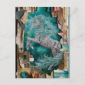 Carte Postale Collage multimédia mixte Unicorn (Devant)