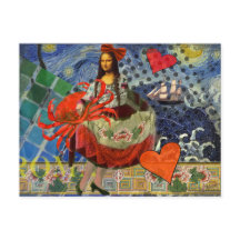 Collage Nuit étoilée de Mona Lisa : Surréalisme fa