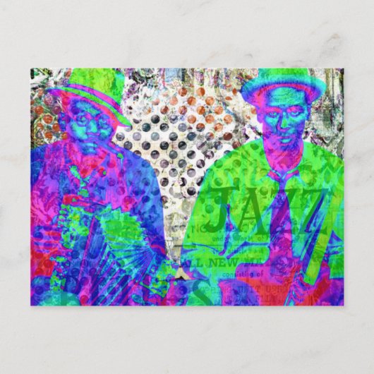 Carte Postale Collage numérique Jazz and Blues (Devant)