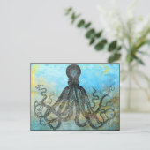 Carte postale Collage Octopus vintage (Debout devant)