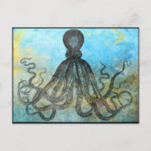 Carte postale Collage Octopus vintage (Devant)