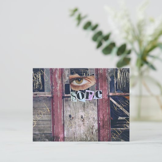 Carte Postale collage oculaire (Debout devant)