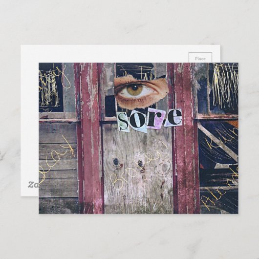 Carte Postale collage oculaire (Devant / Derrière)