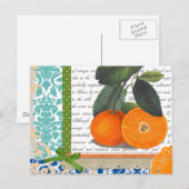 Carte Postale Collage Oranges vintages (Devant / Derrière)